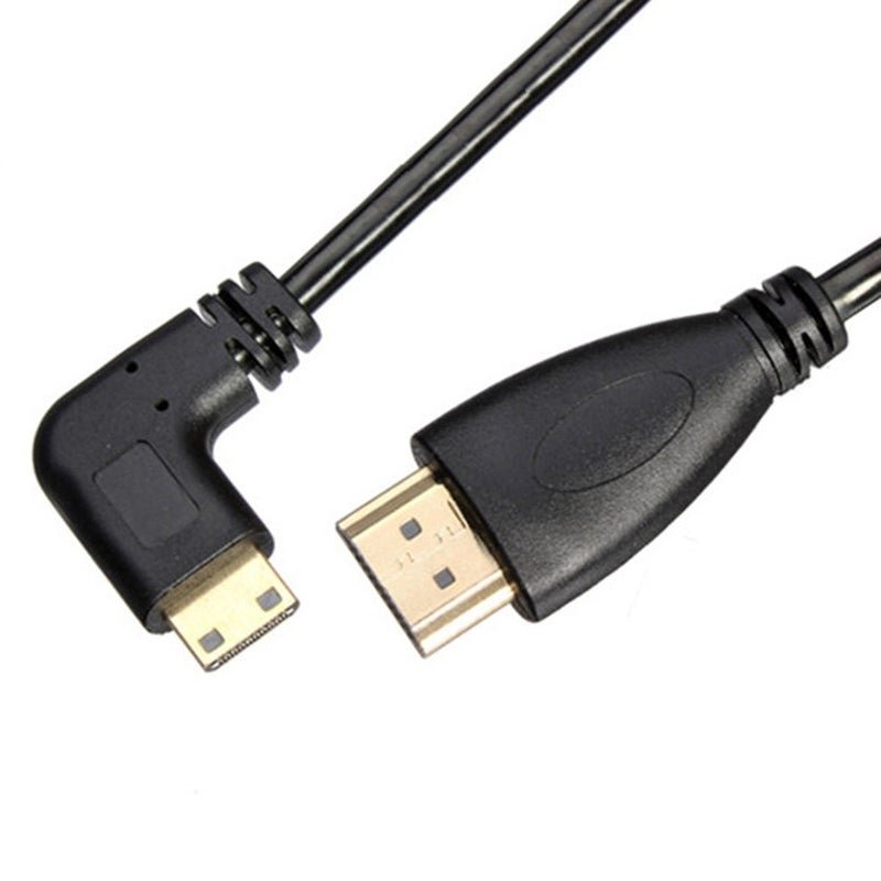 chenyang Mini HDMI Male 90 Degree Left Angled to HDMI Male Stretch Coiled Cable 1.2m - Image 3